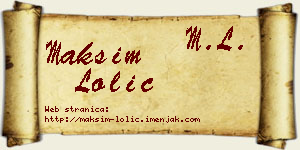 Maksim Lolić vizit kartica